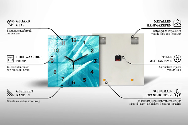 Zegar ścienny kwadratowy Miasto zachód słońca