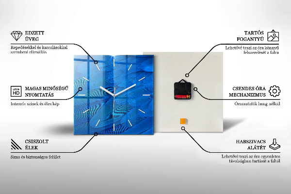 Zegar ścienny kwadratowy Podwodna Jaskinia