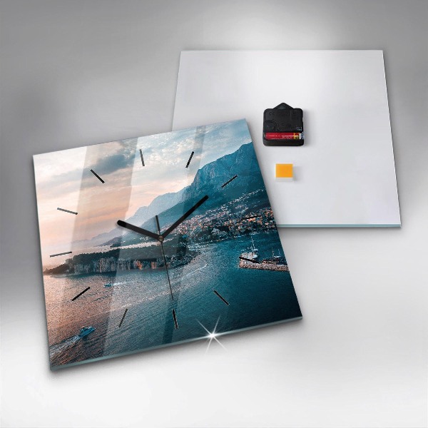 Zegar ścienny kwadratowy Wyspa w Chorwacji