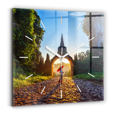 Kwadratowy zegar Park Surat Thani Tajlandia