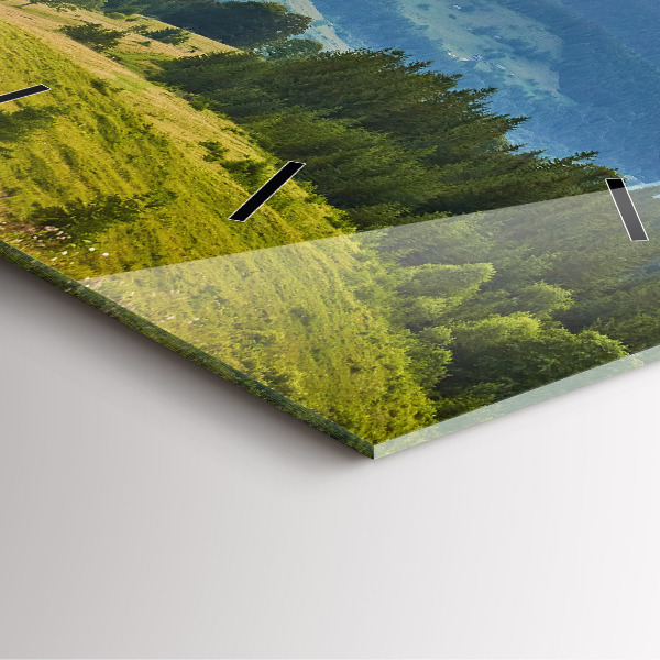 Kwadratowy zegar Krajobraz z lasami