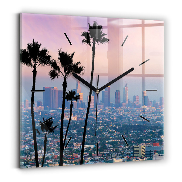 Kwadratowy zegar Zachód słońca Los Angeles