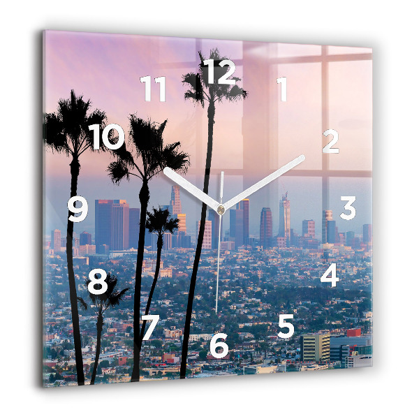 Kwadratowy zegar Zachód słońca Los Angeles