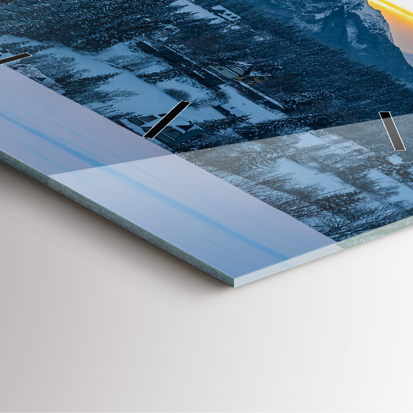 Kwadratowy zegar Krajobraz górski