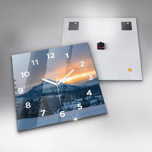 Kwadratowy zegar Krajobraz górski