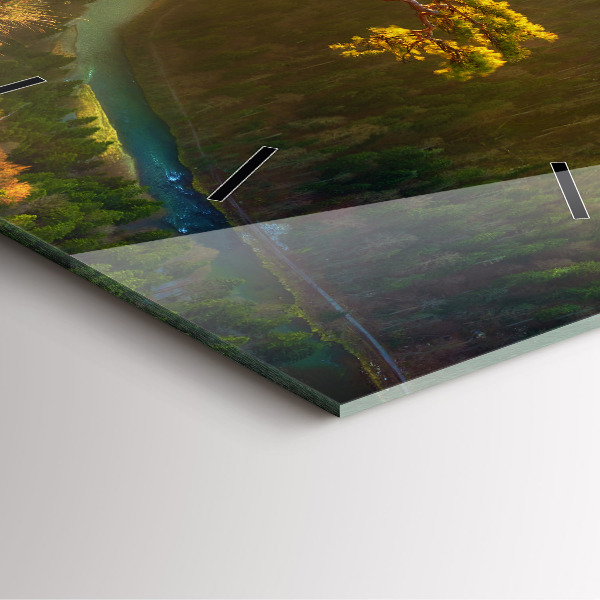 Zegar na ścianę kwadratowy Zachód słońca nad górami