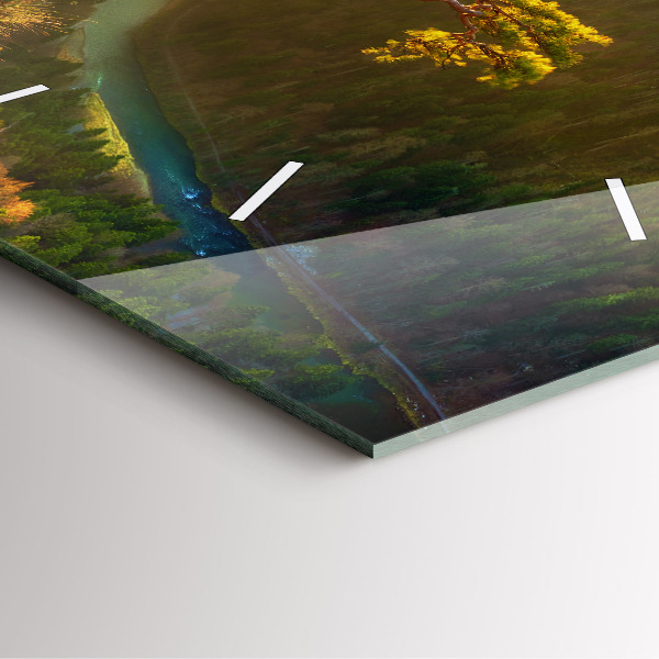 Zegar na ścianę kwadratowy Zachód słońca nad górami