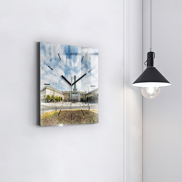 Zegar na ścianę kwadratowy Panorama miasta Ostrawa