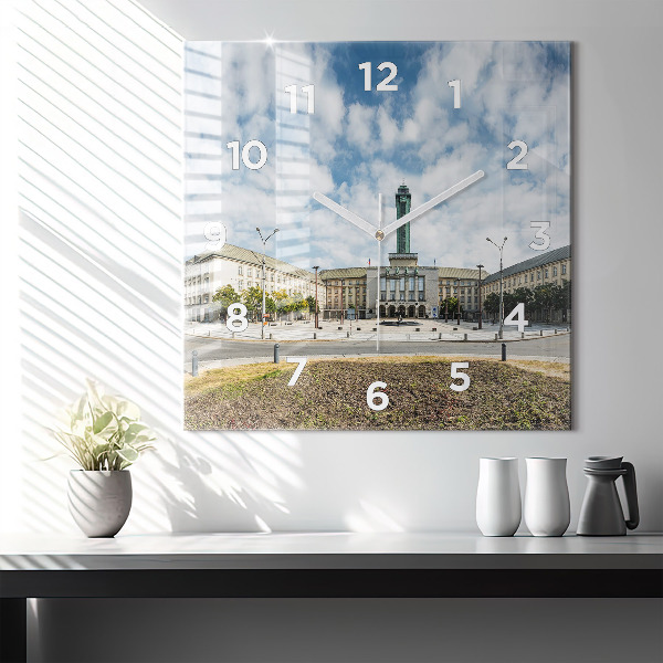 Zegar na ścianę kwadratowy Panorama miasta Ostrawa