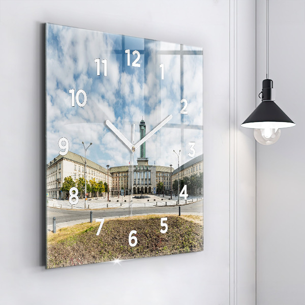 Zegar na ścianę kwadratowy Panorama miasta Ostrawa