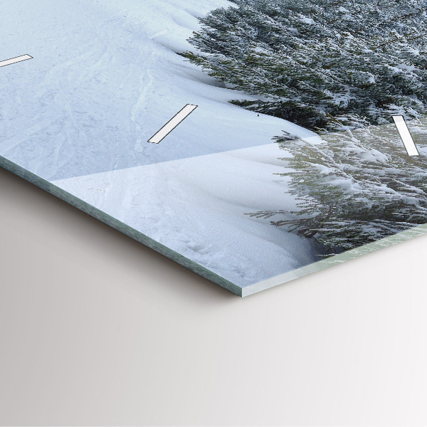 Zegar na ścianę kwadratowy Czeskie Karkonosze w zimie