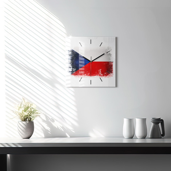 Kwadratowy zegar Flaga Czech