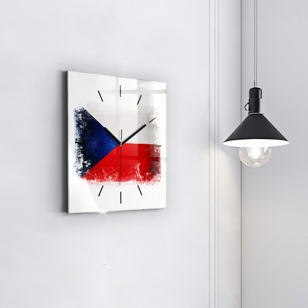 Kwadratowy zegar Flaga Czech