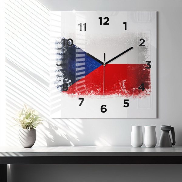 Kwadratowy zegar Flaga Czech