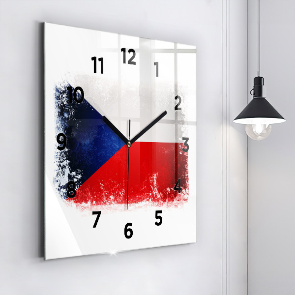 Kwadratowy zegar Flaga Czech