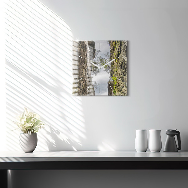 Zegar na ścianę kwadratowy Skalne miasto w Czechach