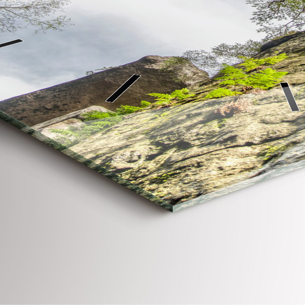 Zegar na ścianę kwadratowy Skalne miasto w Czechach