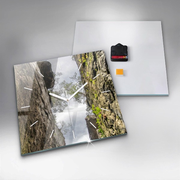 Zegar na ścianę kwadratowy Skalne miasto w Czechach