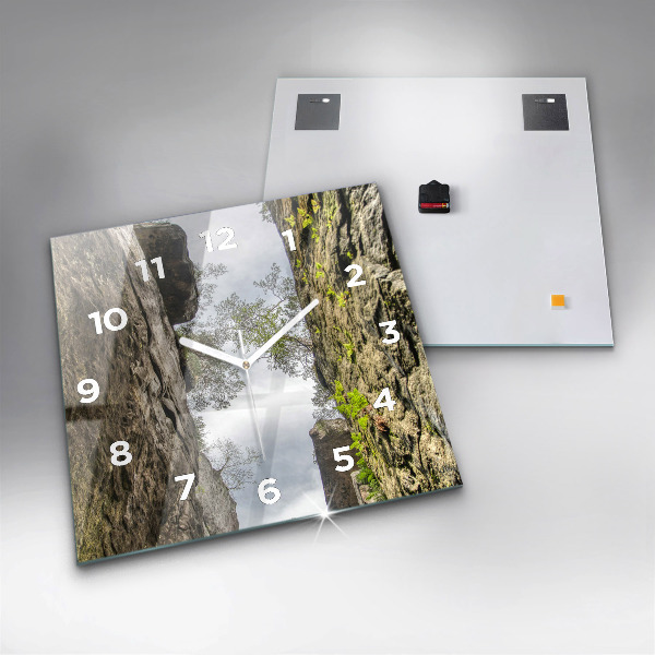 Zegar na ścianę kwadratowy Skalne miasto w Czechach