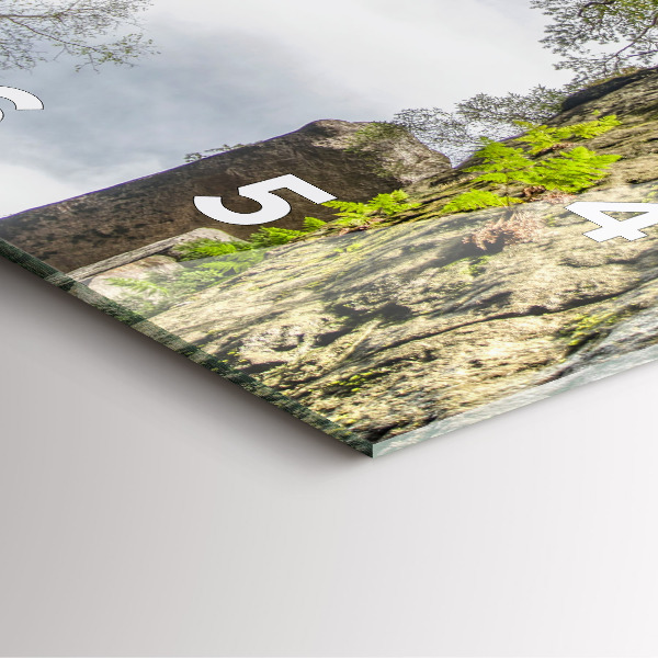 Zegar na ścianę kwadratowy Skalne miasto w Czechach