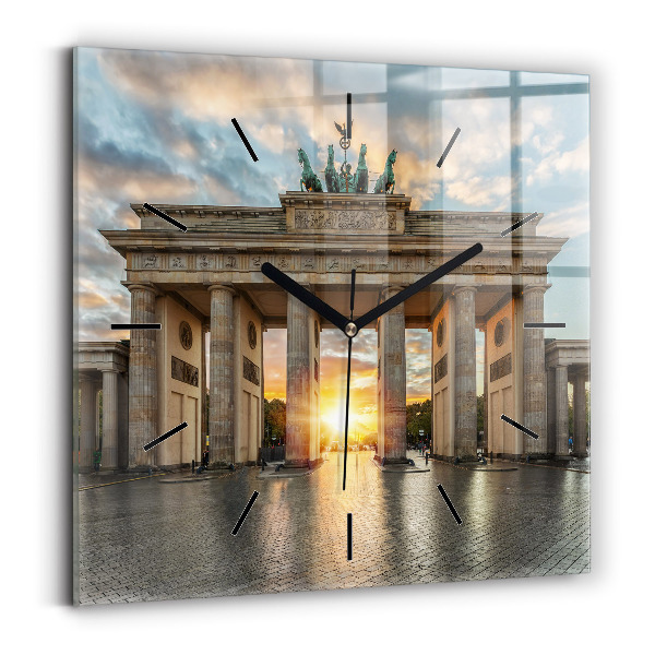 Kwadratowy zegar Brama Brandenburska w Berlinie