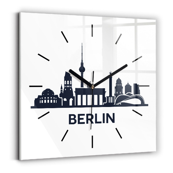Kwadratowy zegar Ilustracja miasta Berlin
