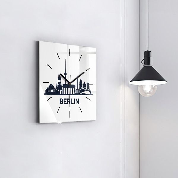 Kwadratowy zegar Ilustracja miasta Berlin