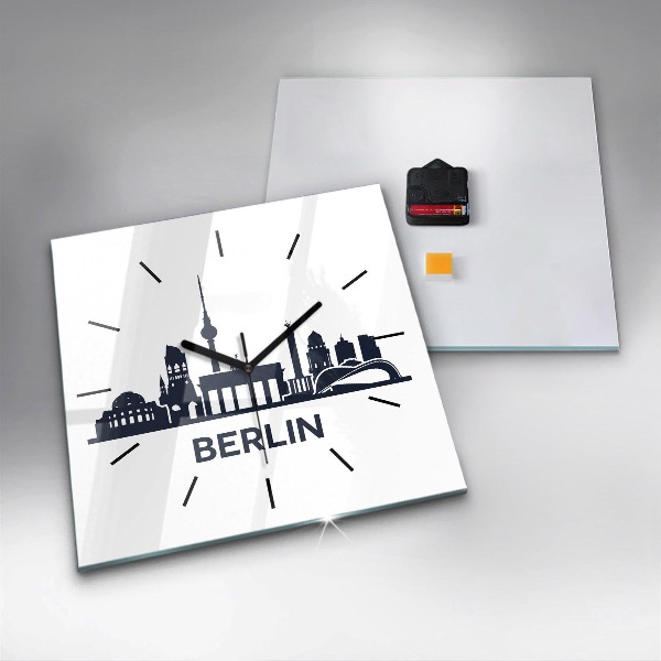 Kwadratowy zegar Ilustracja miasta Berlin