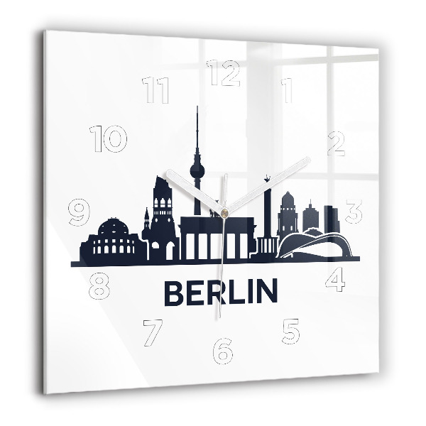 Kwadratowy zegar Ilustracja miasta Berlin