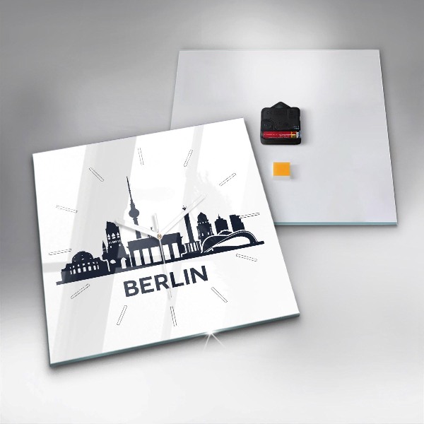 Kwadratowy zegar Ilustracja miasta Berlin