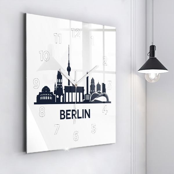 Kwadratowy zegar Ilustracja miasta Berlin