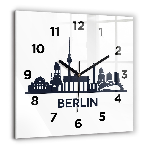 Kwadratowy zegar Ilustracja miasta Berlin