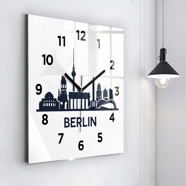 Kwadratowy zegar Ilustracja miasta Berlin
