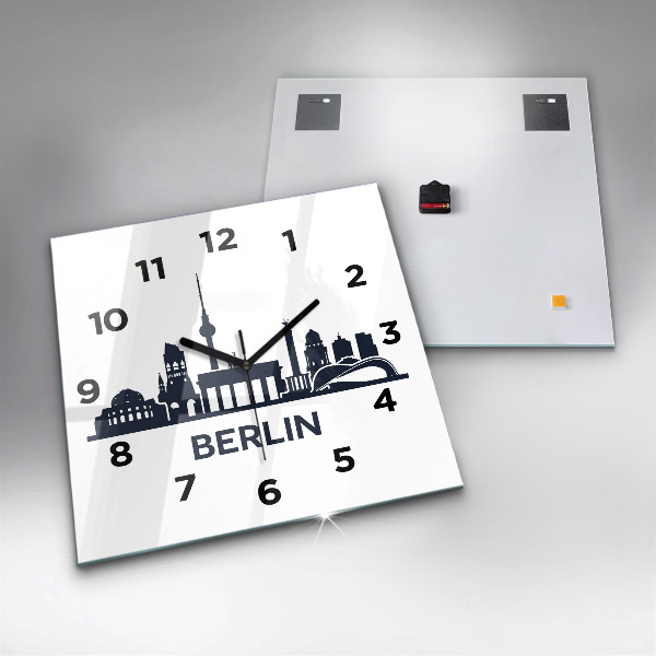 Kwadratowy zegar Ilustracja miasta Berlin