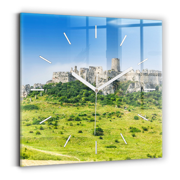 Kwadratowy zegar Zamek Spiski na Słowacji