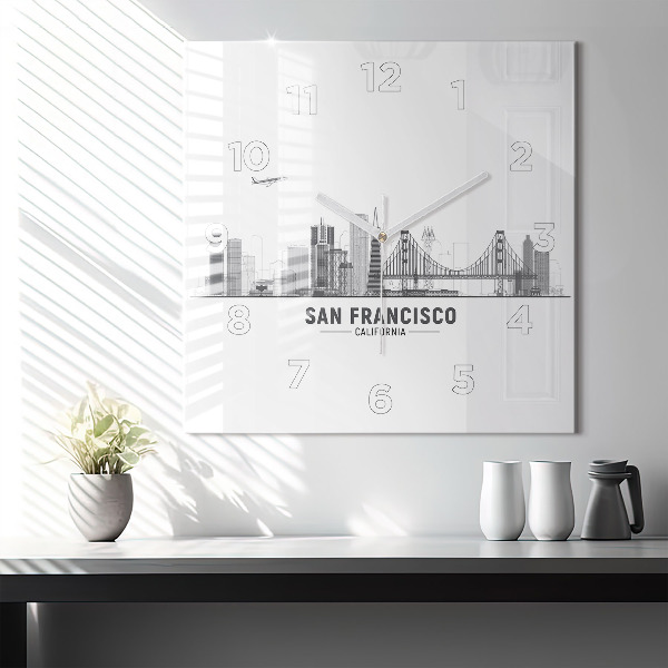 Kwadratowy zegar Panorama San Francisco