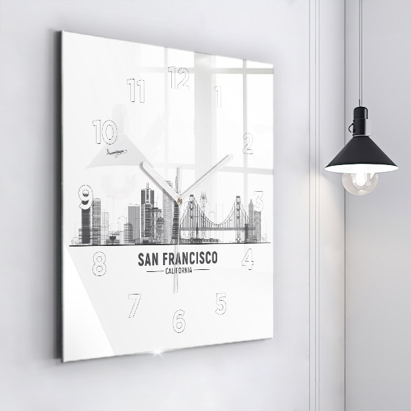 Kwadratowy zegar Panorama San Francisco