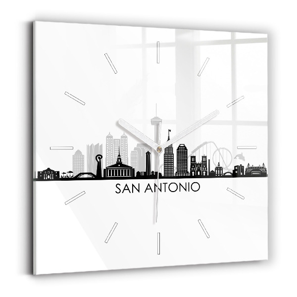 Zegar na ścianę kwadratowy Miasto San Antonio Texas