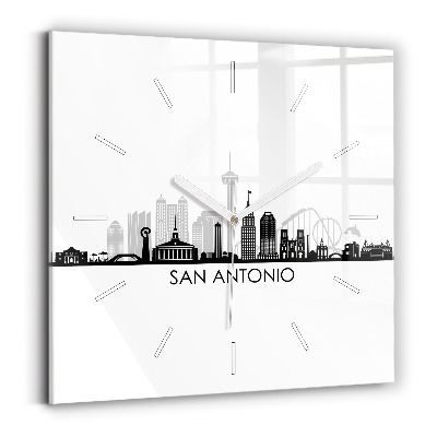 Zegar na ścianę kwadratowy Miasto San Antonio Texas