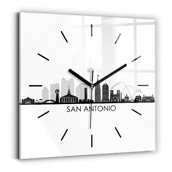 Zegar na ścianę kwadratowy Miasto San Antonio Texas