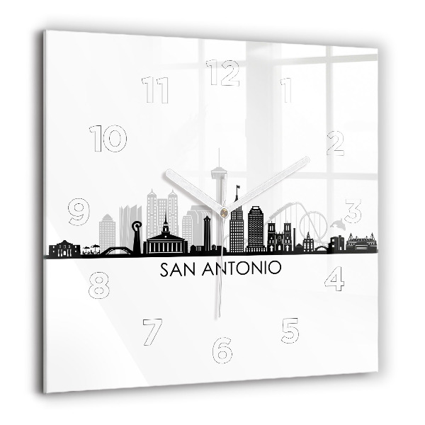 Zegar na ścianę kwadratowy Miasto San Antonio Texas