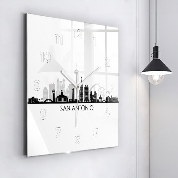 Zegar na ścianę kwadratowy Miasto San Antonio Texas