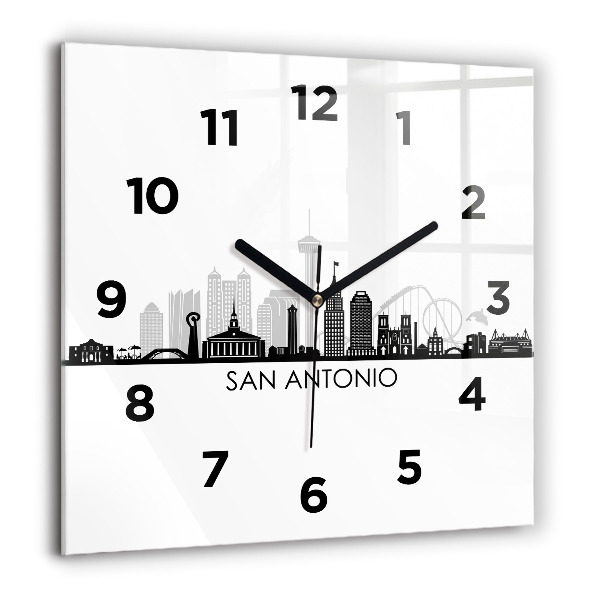 Zegar na ścianę kwadratowy Miasto San Antonio Texas