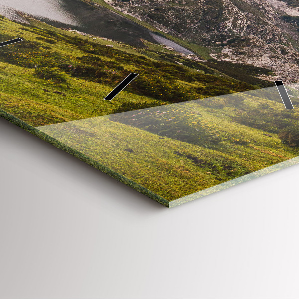 Kwadratowy zegar Jezioro i góry Pireneje