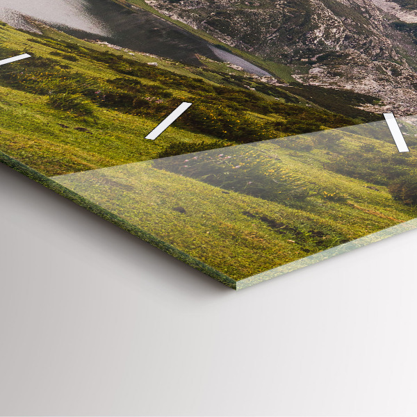 Kwadratowy zegar Jezioro i góry Pireneje