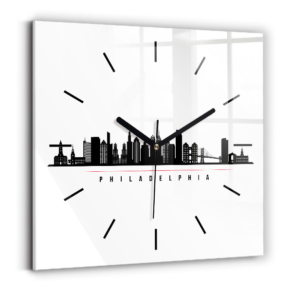 Kwadratowy zegar Ilustracja Philadelphia