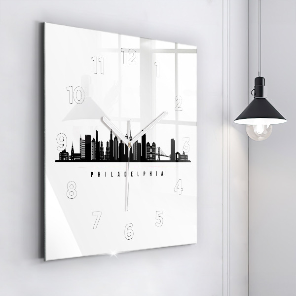 Kwadratowy zegar Ilustracja Philadelphia