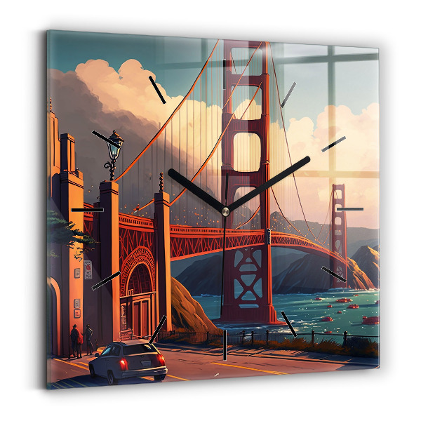 Zegar ścienny kwadratowy Most w San Francisco