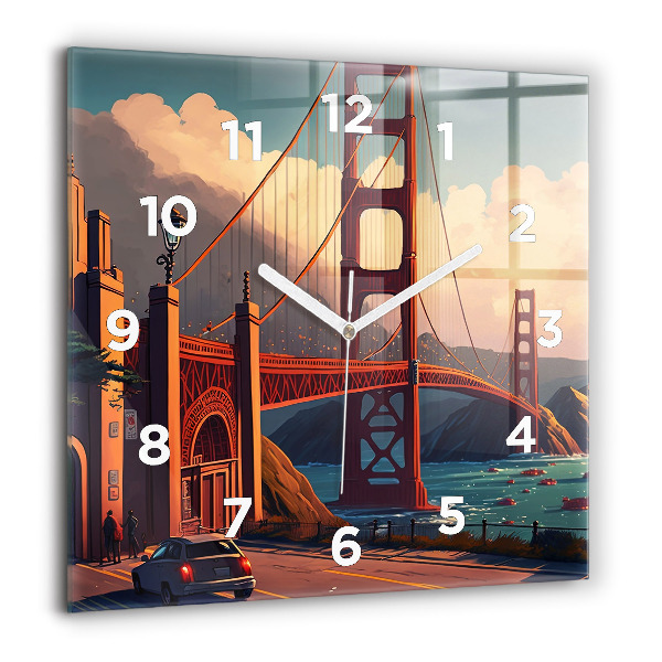 Zegar ścienny kwadratowy Most w San Francisco
