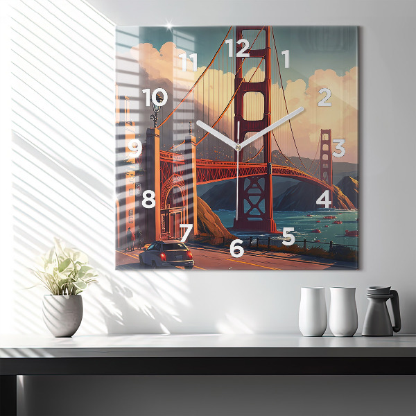 Zegar ścienny kwadratowy Most w San Francisco